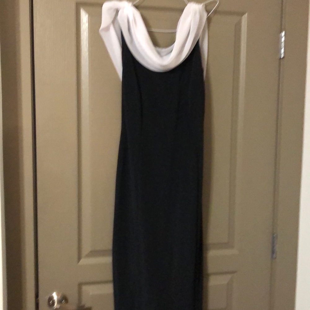 Night way Collections,  Gown, Black, white , drape